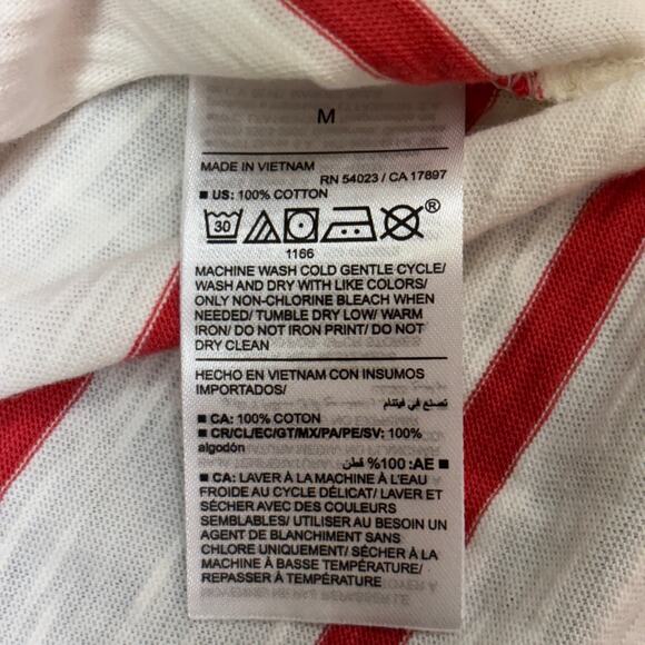 Old Navy red/white striped long-sleeve tee boatneck Women’s M nautical - Picture 6 of 7